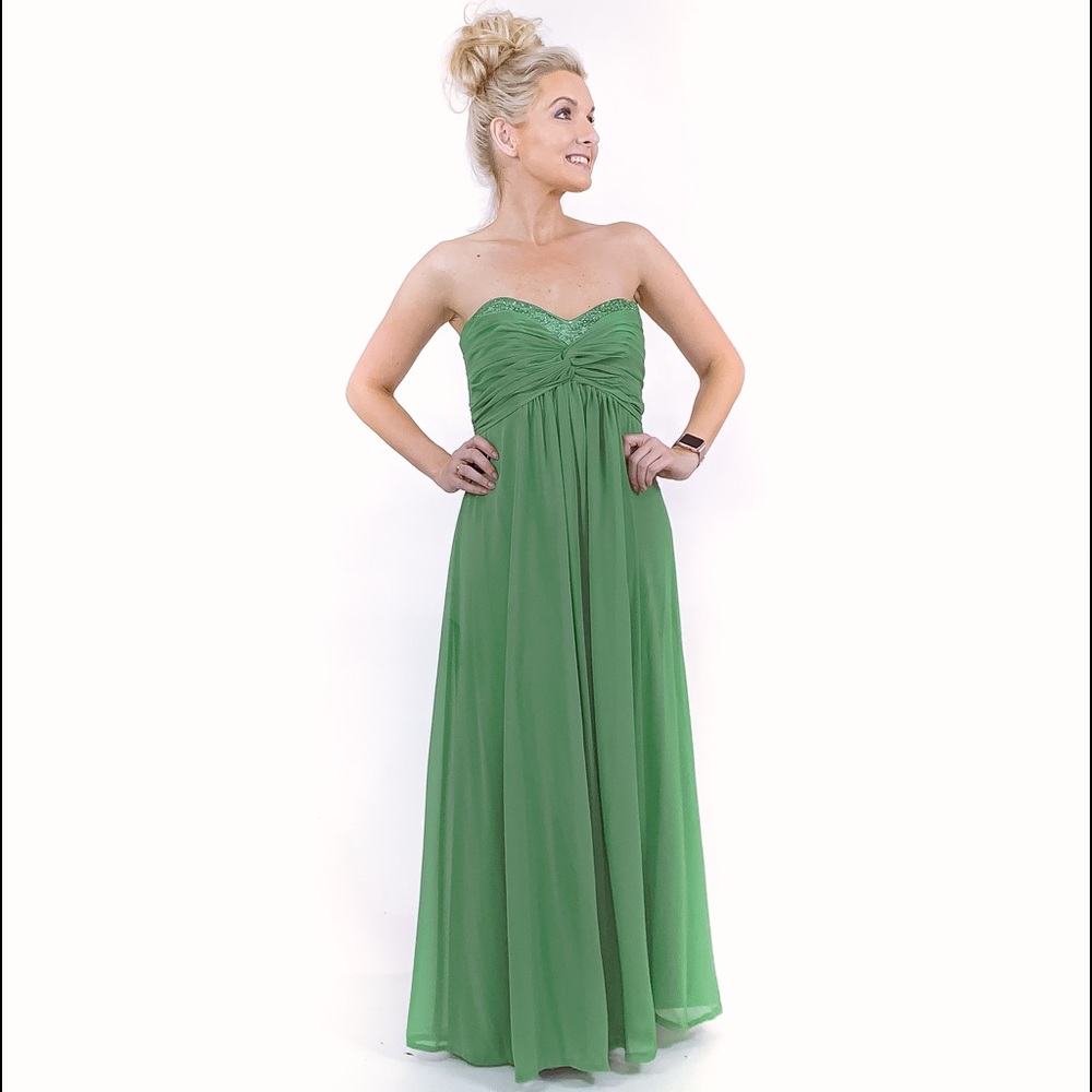 Green Homecoming Pageant Prom Bridesmaid Dress - Picture 4 of 8